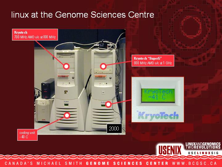 Linux and Genomics - Two Revolutions - USENIX 2004 - Martin Krzywinsk and Yaron Butterfield